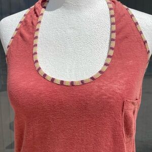 Missoni Coral Halter Top with Chevron Trim Size Medium